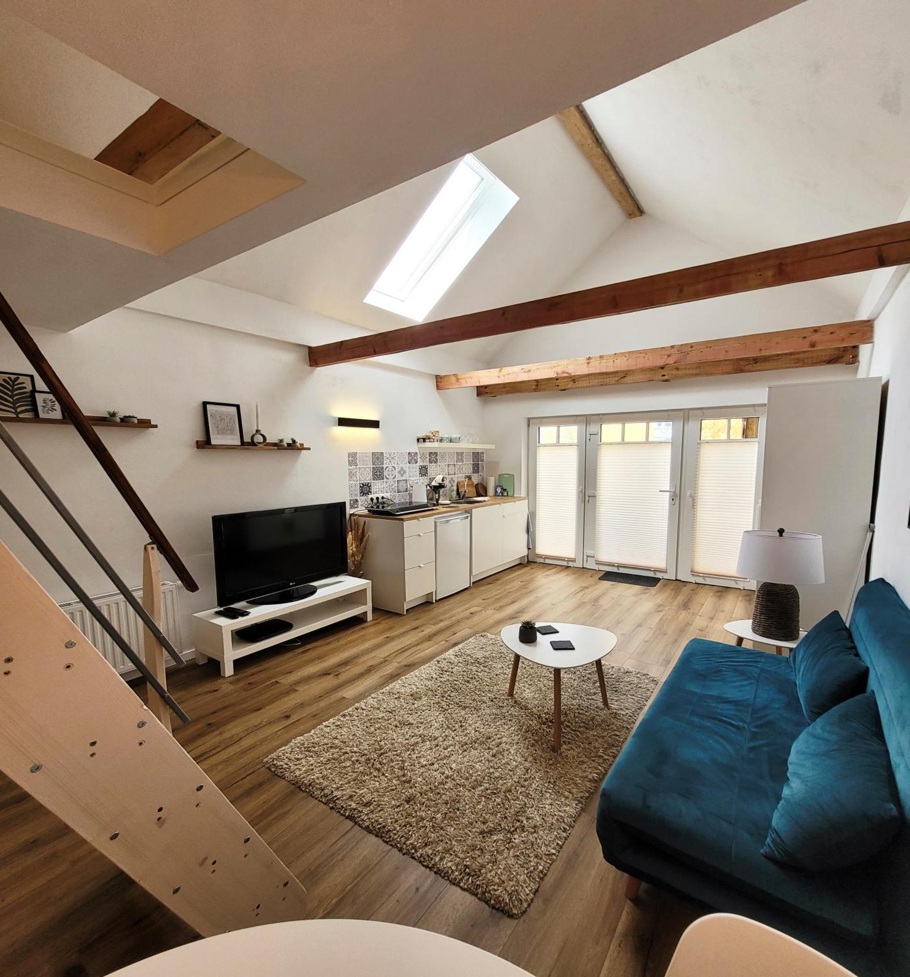 Modernes 1-Zimmer-Apartment Mit Galerie-Schlafkoje Im Skandinavischen Stil Ostenfeld  Exteriör bild