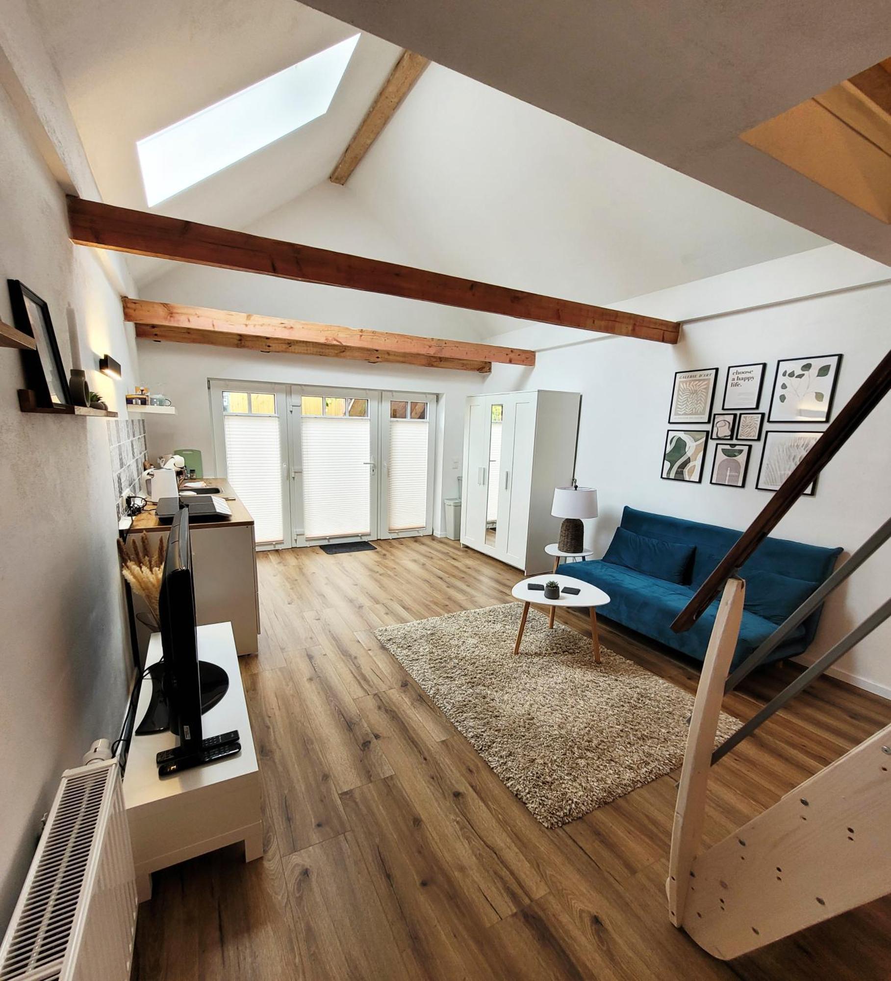 Modernes 1-Zimmer-Apartment Mit Galerie-Schlafkoje Im Skandinavischen Stil Ostenfeld  Exteriör bild